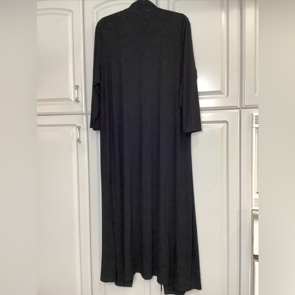 Gardy Long Rhinestone Studded Bling Kimono Jacket 3/4 Sleeve Open Front Size Med - Picture 3 of 8